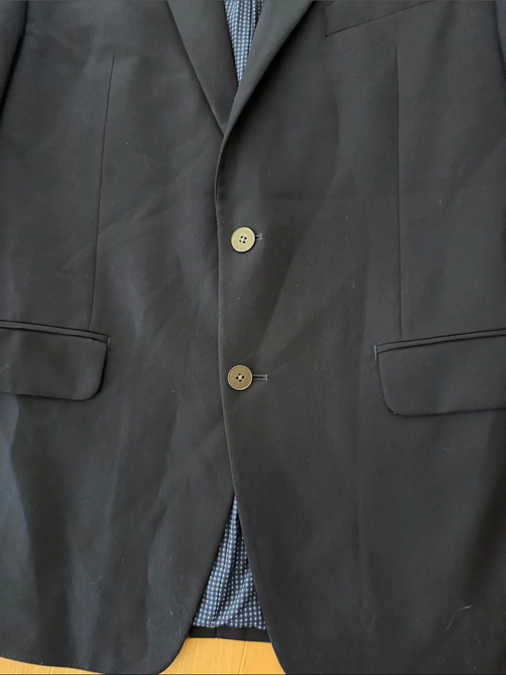 MICHAEL KOHRS MENS NAVY BLUE BLAZER 2-BUTTON SINGLE BREASTED CLOSURE POCKETS 42L